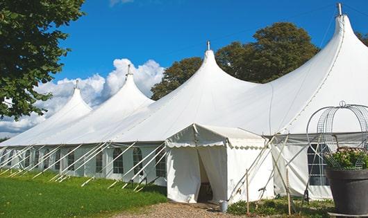 portable restrooms arranged for a event, providing quick and easy access for attendees in Eureka MO